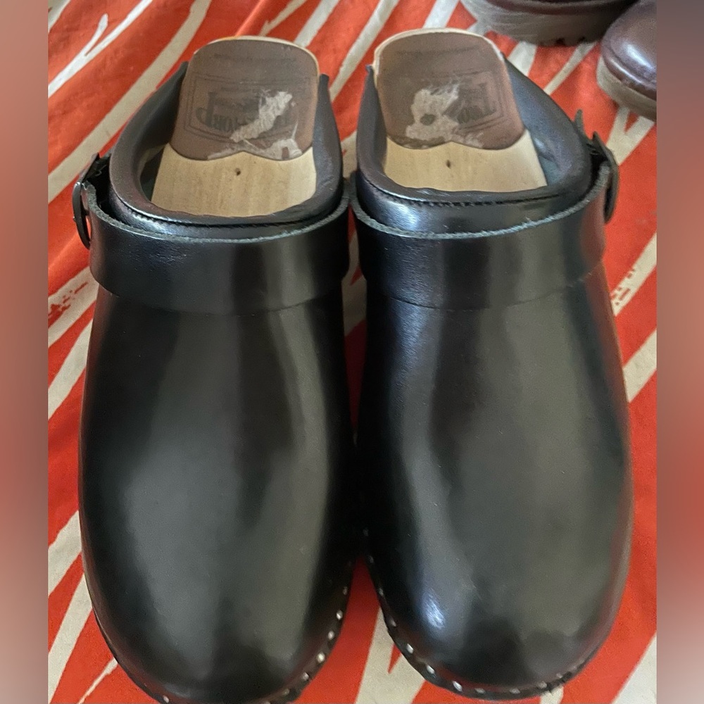 Troentorps Leather clogs - black, size 38